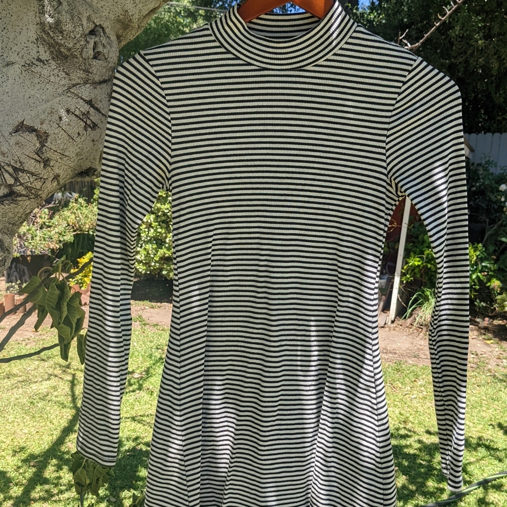 Navy and White Striped Minidress, Size XS
